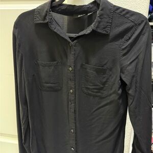 a.n.a Black Collared Button-Up Shirt